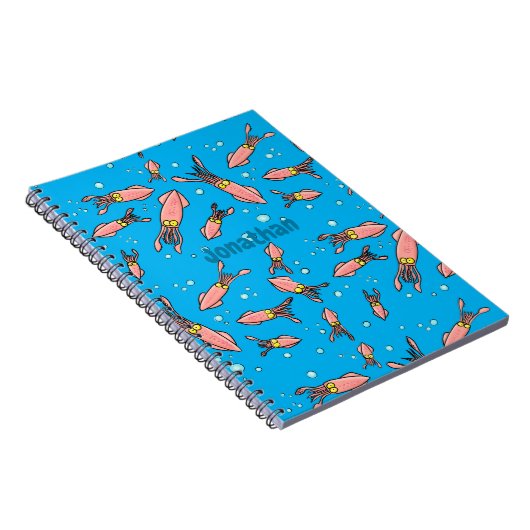 Cula funny pink squid cartoon pattern notitieboek (Rechterzijde)