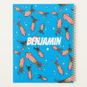 Cula funny pink squid cartoon pattern planner (Achterkant)