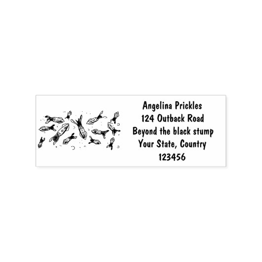 Cula funny pink squid cartoon pattern rubberstempel (Afrduk)