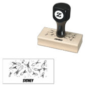 Cula funny pink squid cartoon pattern rubberstempel (Gestempeld)