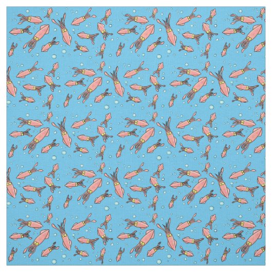 Cula funny pink squid cartoon pattern stof (Swatch)