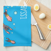Cula funny pink squid cartoon pattern theedoek (Quarter Fold)