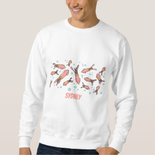 Cula funny pink squid cartoon pattern trui