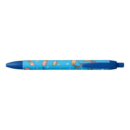 Cula funny pink squid cartoon pattern zwarte inkt pen (Achterkant)