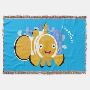 Cula happy clownfish anenome cartoon deken