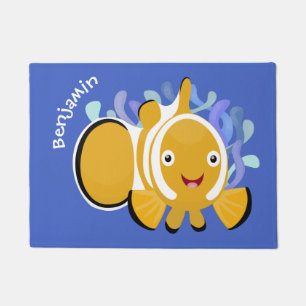 Cula happy clownfish anenome cartoon deurmat