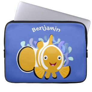 Cula happy clownfish anenome cartoon laptop sleeve