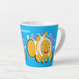 Cula happy clownfish anenome cartoon latte mok