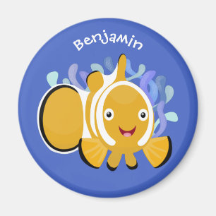 Cula happy clownfish anenome cartoon magneet