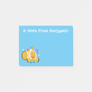 Cula happy clownfish anenome cartoon post-it® notes