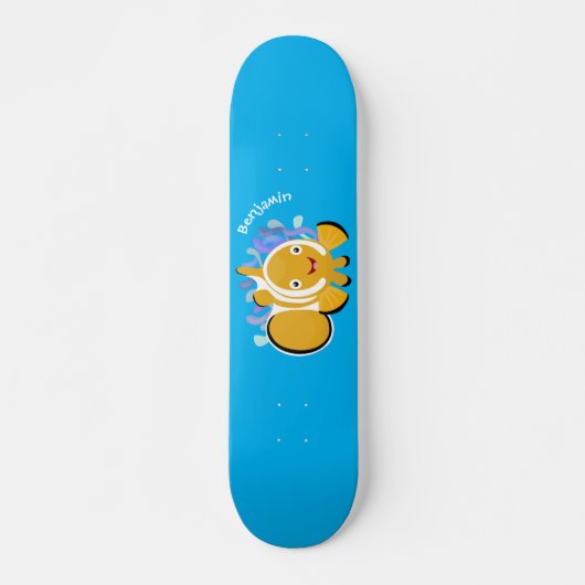 Cula happy clownfish anenome cartoon skateboard (Voorkant)