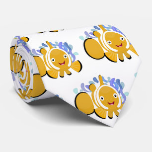 Cula happy clownfish anenome cartoon stropdas