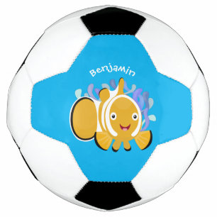 Cula happy clownfish anenome cartoon voetbal