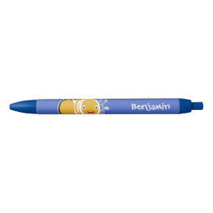 Cula happy clownfish anenome cartoon zwarte inkt pen