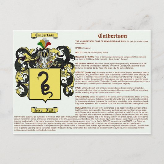Culbertson (betekenis) briefkaart (Voorkant)