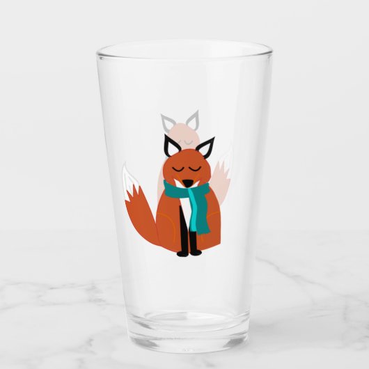Culbuteur confortable en verre de Fox d'orange (Devant)