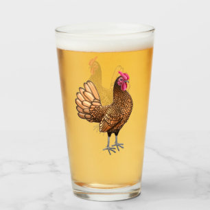 Culbuteur petit en verre de poulet de Seabright