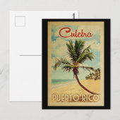 Culebra Palm Tree Vintage Travel Briefkaart (Voorkant / Achterkant)