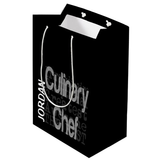Culinaire Chef Extraordinaire CUSTOM Medium Cadeauzakje (Achterkant Gekanteld)
