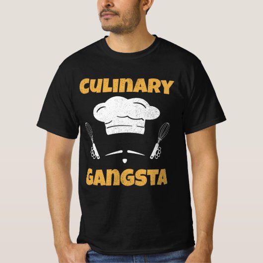Culinaire Gangsta Shirt kookschool Funny Restau (Voorkant)