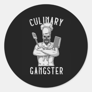 Culinaire Gangster Cooking Kitchen Cook Chef Resta Ronde Sticker