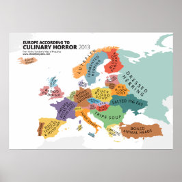 Culinaire Horror Map of Europe Poster