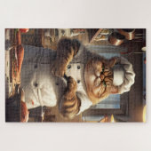 Culinaire kat chef, grappig dier, 1000 stuk legpuzzel (Horizontaal)