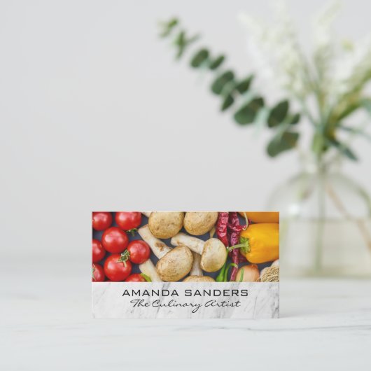 culinaire kunsten | Groenten en fruit Visitekaartje (Staand voorkant)