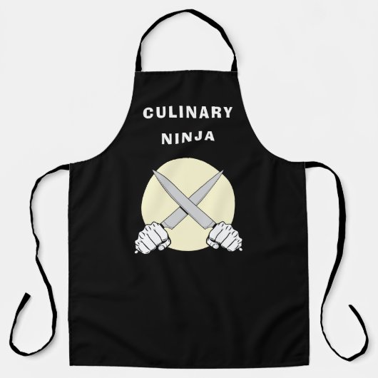 Culinaire Ninja BBQ Grill Cook Bake Chef Baker Dad Schort (Voorkant)