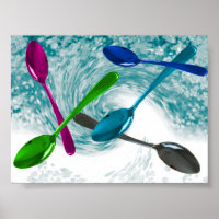 Culinaire Spoons in een Vortex-Poster