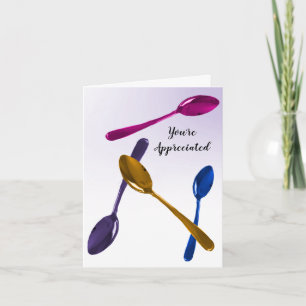 Culinierlepel ontwerp waarderingskaart bedankkaart