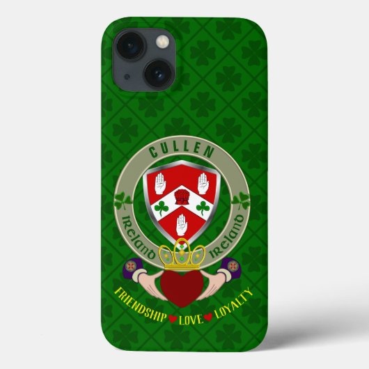 Cullen Irish Shield & Claddagh Personalized Case-Mate iPhone Case (Achterkant)