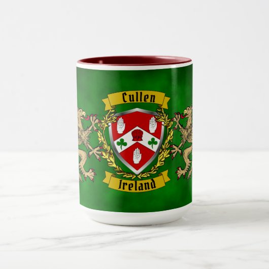 Cullen/O'Cullen Irish Shield & Griffins Mok (Midden)