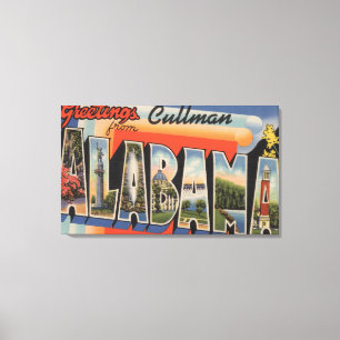 Cullman, Alabama - Grote Letter-scènes Canvas Afdruk