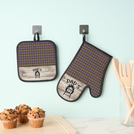 Culloden Ancient Original Scottish Tartan Ovenwant & Pannenlap Set (Insitu(Ophanging))