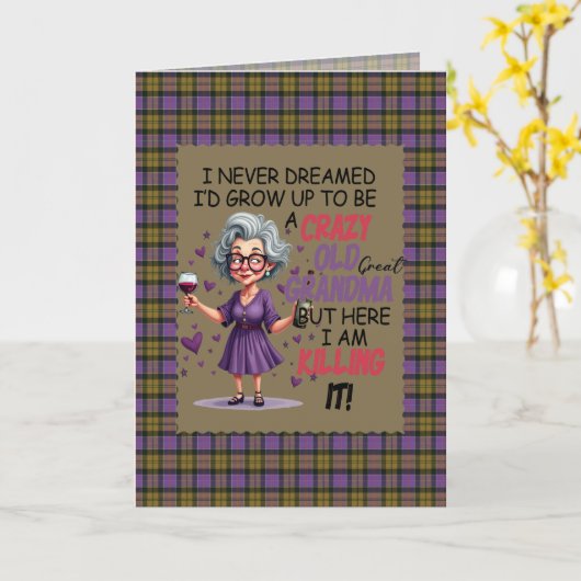 Culloden Ancient Scottish Tartan Humorous Birthday Kaart (Gele Bloem)