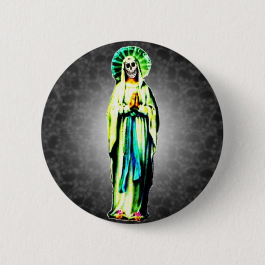 Cult of Santa Muerte Ronde Button 5,7 Cm (Voorkant)