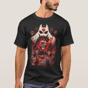Cult of the Lamb Witte Wol Rood Kroon Sekteleider T-shirt