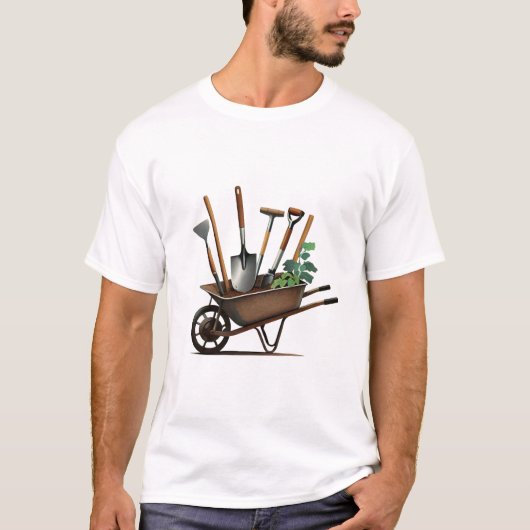 Cultivation des rêves : Rustic Wheelbarrow T-shirt (Devant)