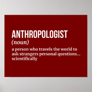 Culturele antropoloog - Grappige definitie Poster