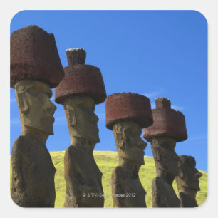 Culturele beelden, Paaseiland, Polynesië Vierkante Sticker