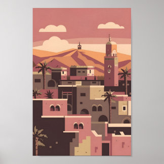 Culturele Elegantie Marrakech City 4K Vector Poster