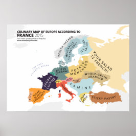Culturele kaart van Europa Volgens Frankrijk Poster
