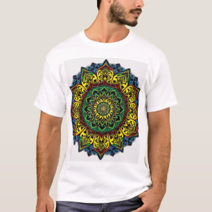 Culturele mandala's met geometrische patronen t-shirt