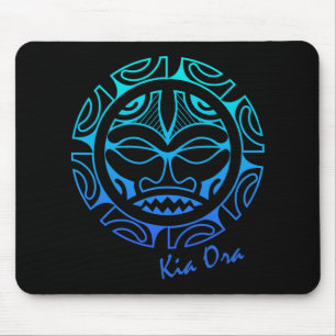 Cultuur Gezicht Symbool Blauw, Haka Kia Ora Dans N Muismat