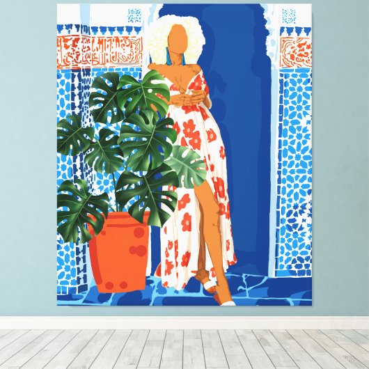 Cultuur, Kleurig Moedig Eclectisch Modern Boheems Canvas Afdruk (Insitu (Houten vloer))