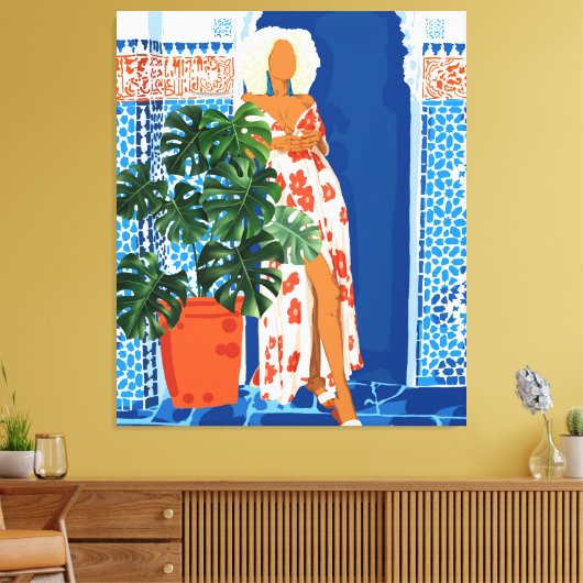 Cultuur, Kleurig Moedig Eclectisch Modern Boheems Canvas Afdruk (Insitu (Woonkamer))