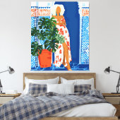 Cultuur, Kleurig Moedig Eclectisch Modern Boheems Canvas Afdruk (Insitu (Slaapkamer))