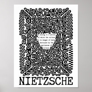 CULTUUR verkeert in een gevarenfilosofie, nietzsch Poster