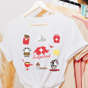 Cultuur Zwitserland - Zwitserland   Souvenir Icons T-shirt